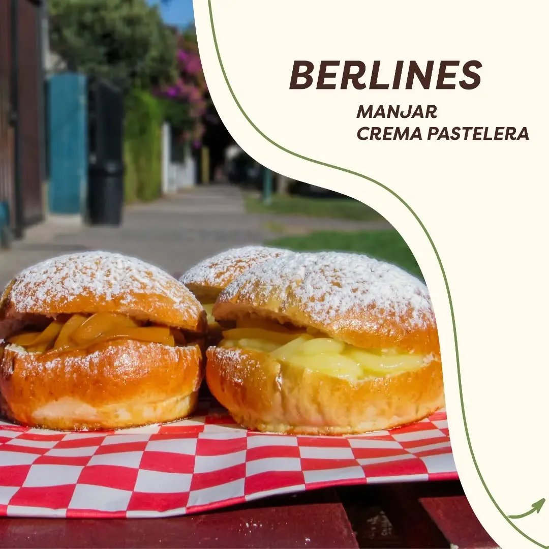 Berlines rellenos con manjar y crema pastelera